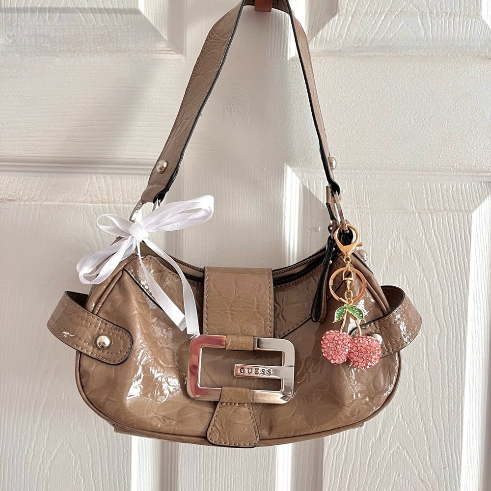 SOLD - GUESS Tan Shoulder Bag